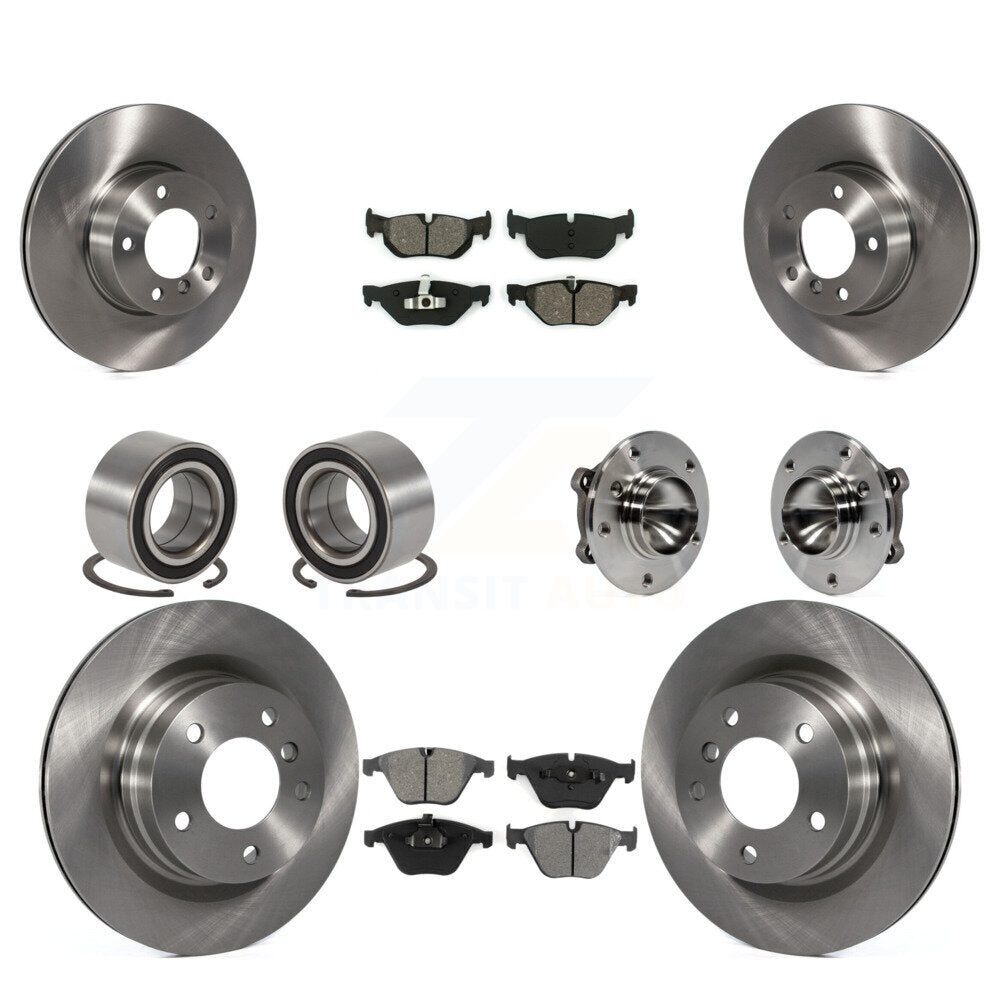 Hub Bearing Disc Brake Rotor & Pads Shoe Front Rear Kit (10Pc) For BMW 323i 328i
