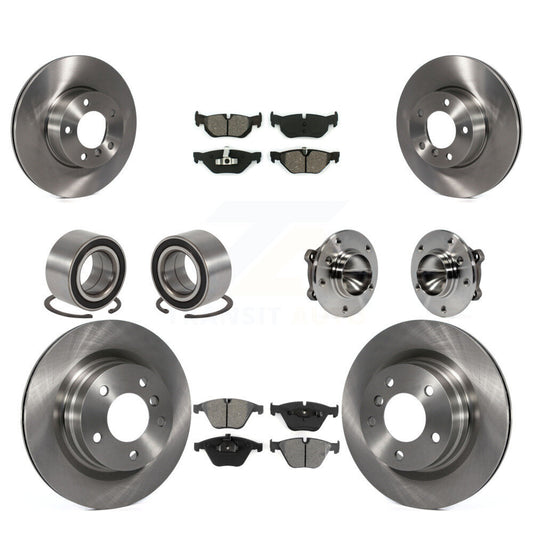 Hub Bearing Disc Brake Rotor & Pads Shoe Front Rear Kit (10Pc) For BMW 323i 328i