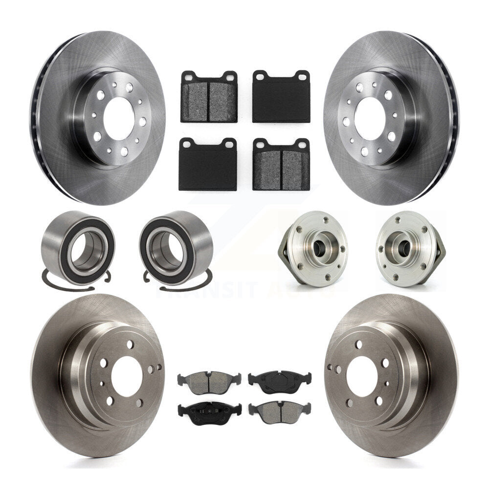 Hub Bearing Brake Rotor & Pads Shoe Front Rear Kit (10Pc) For 2000 Volvo V70 FWD