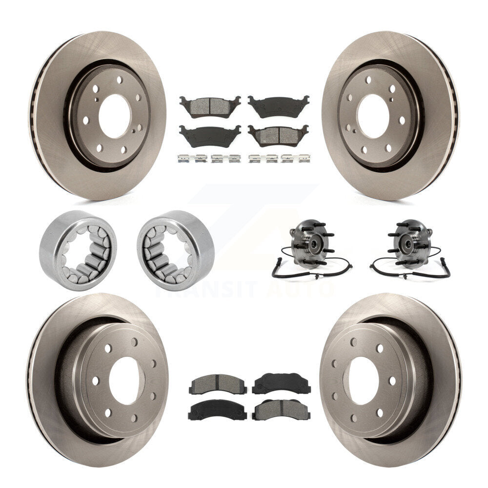 Hub Bearing Brake Rotor & Pad Shoe Front Rear Kit (10Pc) For 2014 Ford F-150 4WD