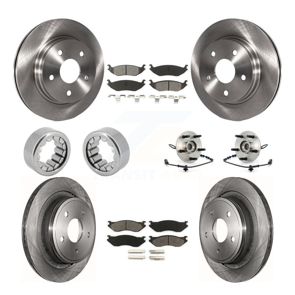 Hub Bearing Disc Brake Rotor & Pad Shoe Front Rear Kit (10Pc) For Dodge Ram 1500