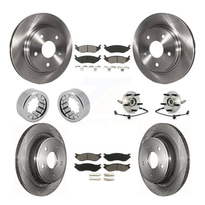 Hub Bearing Disc Brake Rotor & Pad Shoe Front Rear Kit (10Pc) For Dodge Ram 1500