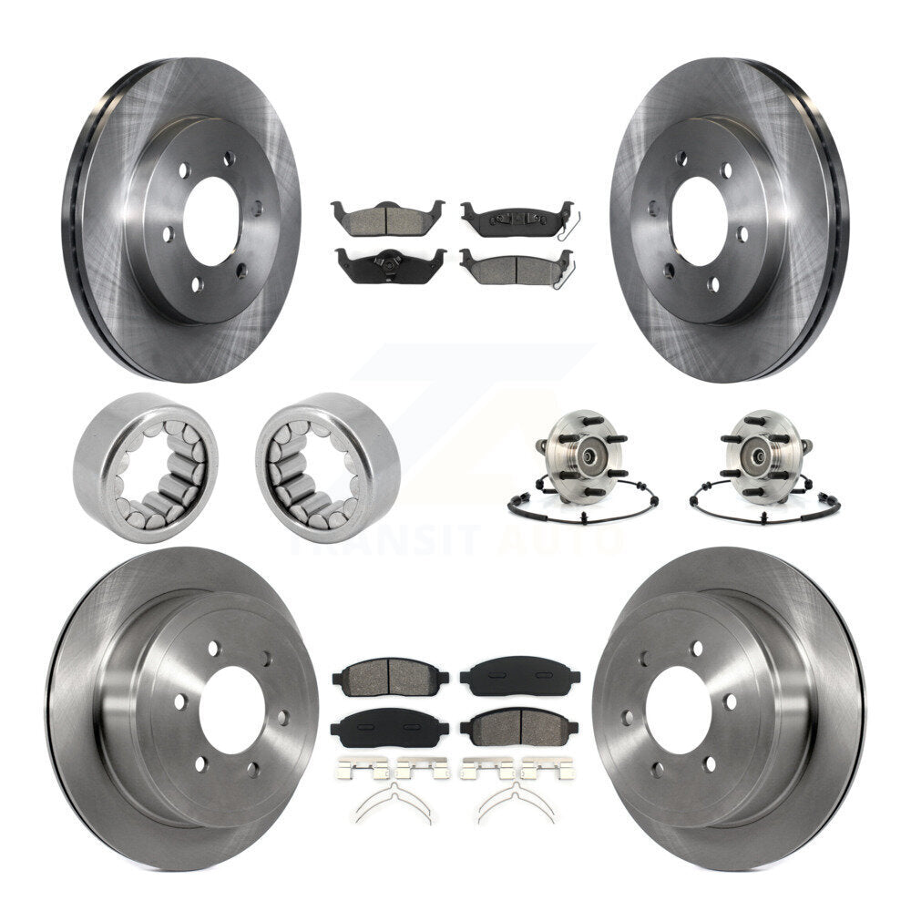 Hub Bearing Brake Rotor & Pad Shoe Front Rear Kit (10Pc) For Lincoln Mark LT 4WD