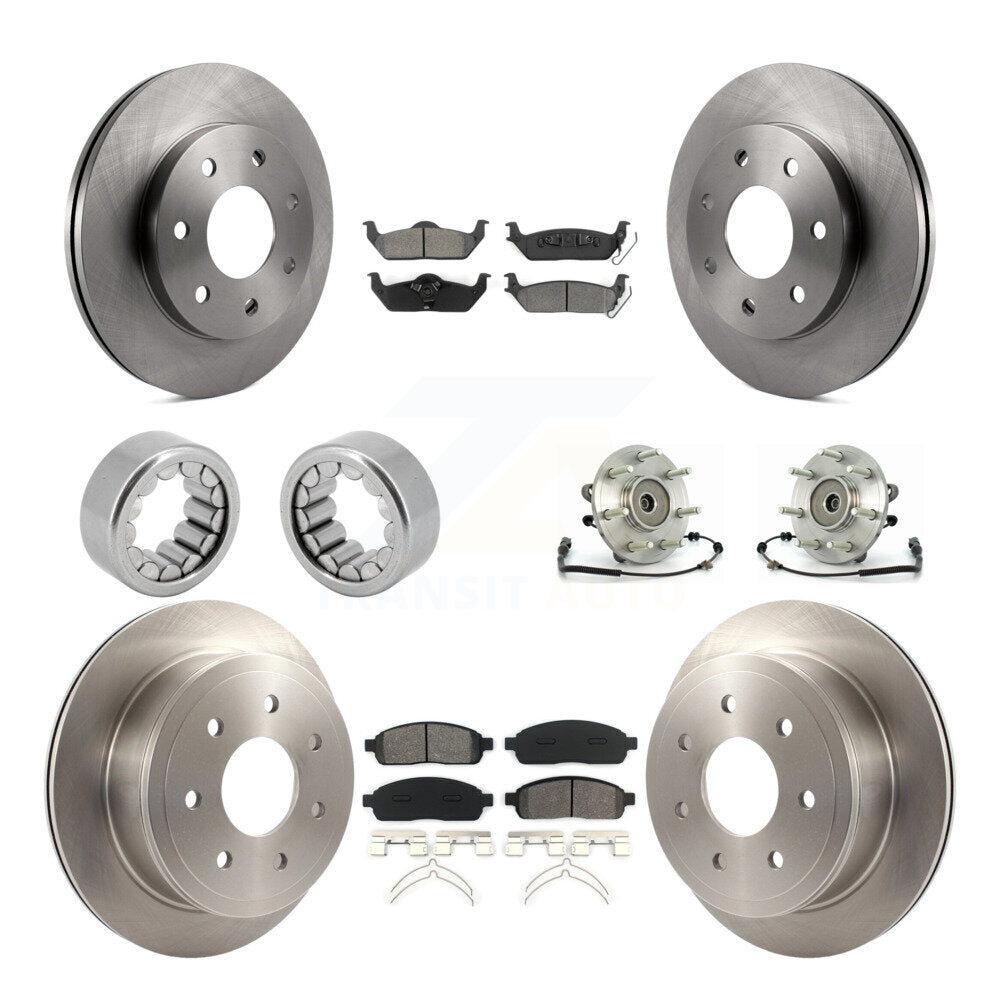 Hub Bearing Brake Rotor & Pad Shoe Front Rear Kit (10Pc) For Lincoln Mark LT 4WD