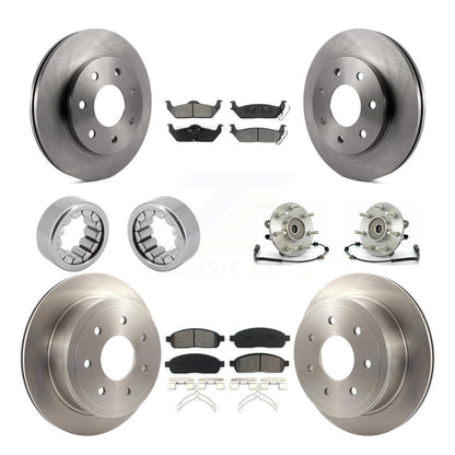 Hub Bearing Brake Rotor & Pad Shoe Front Rear Kit (10Pc) For Lincoln Mark LT 4WD