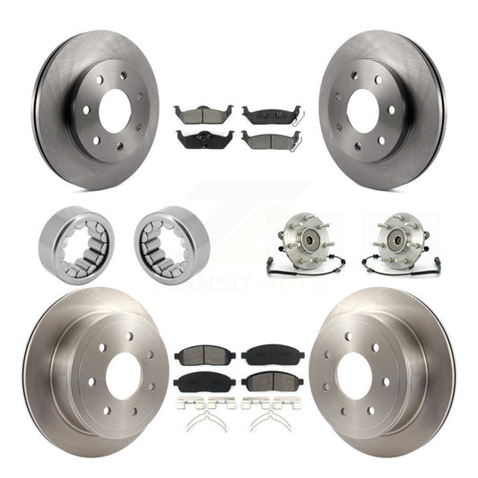 Hub Bearing Brake Rotor & Pad Shoe Front Rear Kit (10Pc) For Lincoln Mark LT 4WD