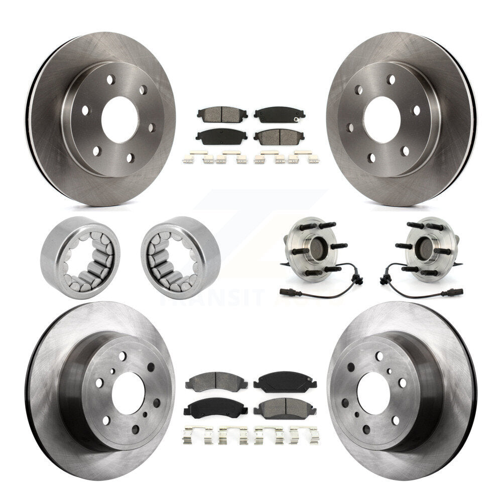 Hub Bearing Disc Brake Rotor Pads Shoe Front Rear Kit (10Pc) For GMC Sierra 1500