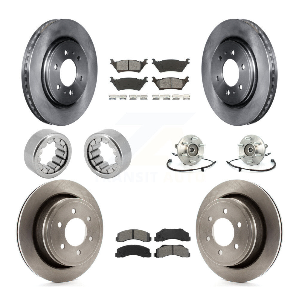 Hub Bearing Brake Rotor & Pad Shoe Front Rear Kit (10Pc) For 2014 Ford F-150 4WD