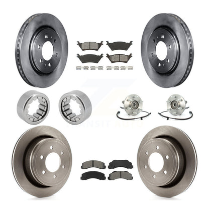 Hub Bearing Brake Rotor & Pad Shoe Front Rear Kit (10Pc) For 2014 Ford F-150 4WD