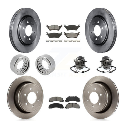 Hub Bearing Brake Rotor & Pad Shoe Front Rear Kit (10Pc) For 2014 Ford F-150 RWD