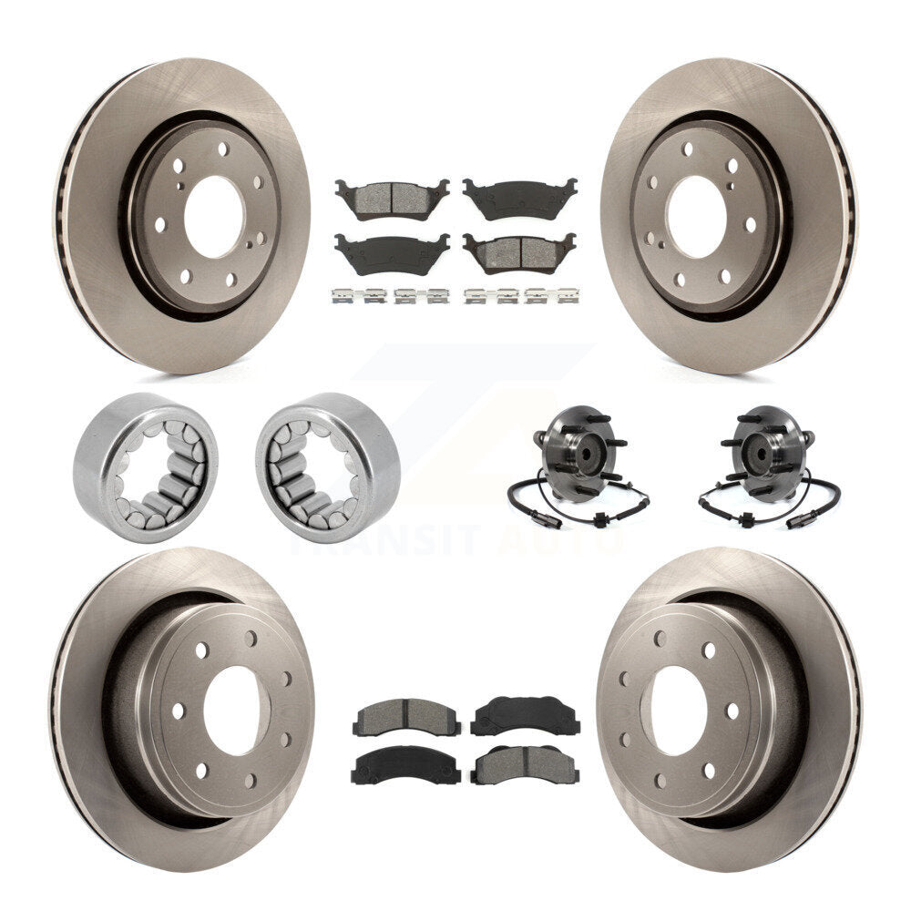 Hub Bearing Brake Rotor & Pad Shoe Front Rear Kit (10Pc) For 2014 Ford F-150 RWD