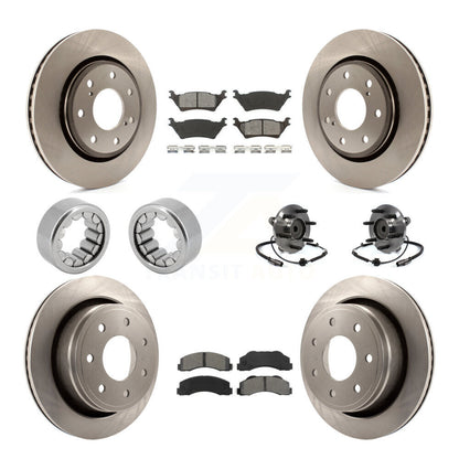 Hub Bearing Brake Rotor & Pad Shoe Front Rear Kit (10Pc) For 2014 Ford F-150 RWD