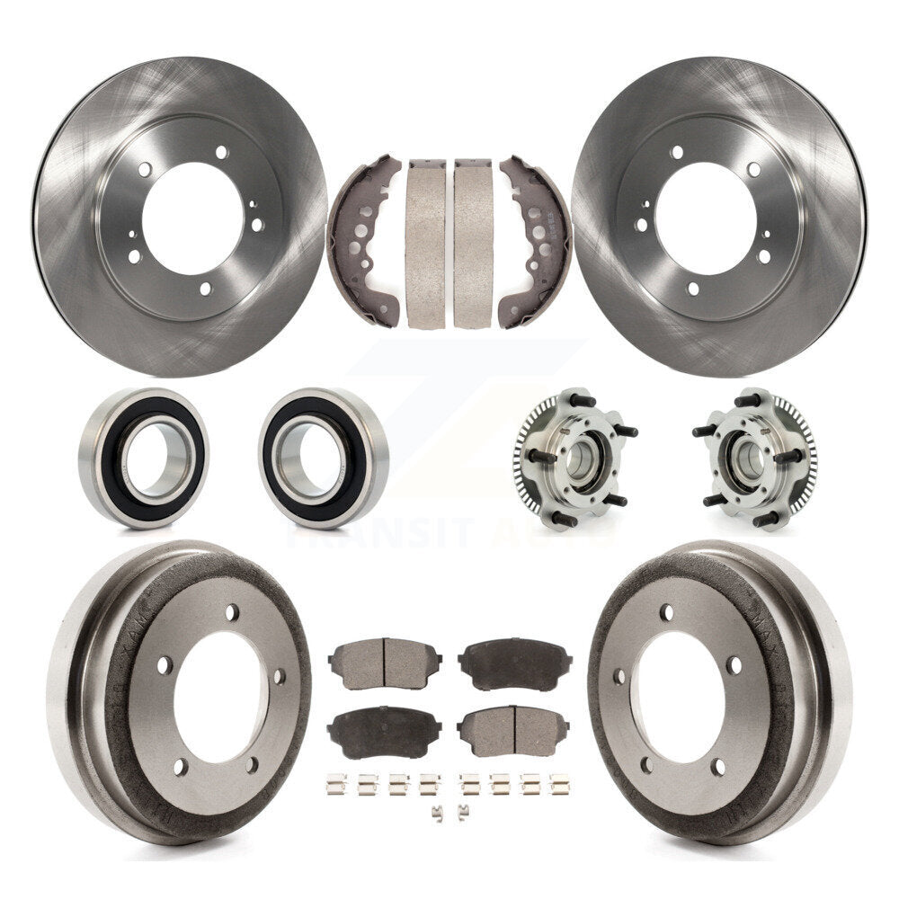 Hub Bearing Brake Rotor & Pad Shoe Front Rear Kit (10Pc) For Suzuki Grand Vitara