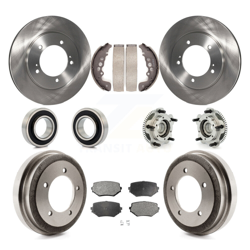 Hub Bearing Brake Rotor & Pad Shoe Front Rear Kit (10Pc) For Suzuki Grand Vitara