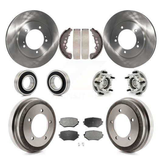 Hub Bearing Brake Rotor & Pad Shoe Front Rear Kit (10Pc) For Suzuki Grand Vitara