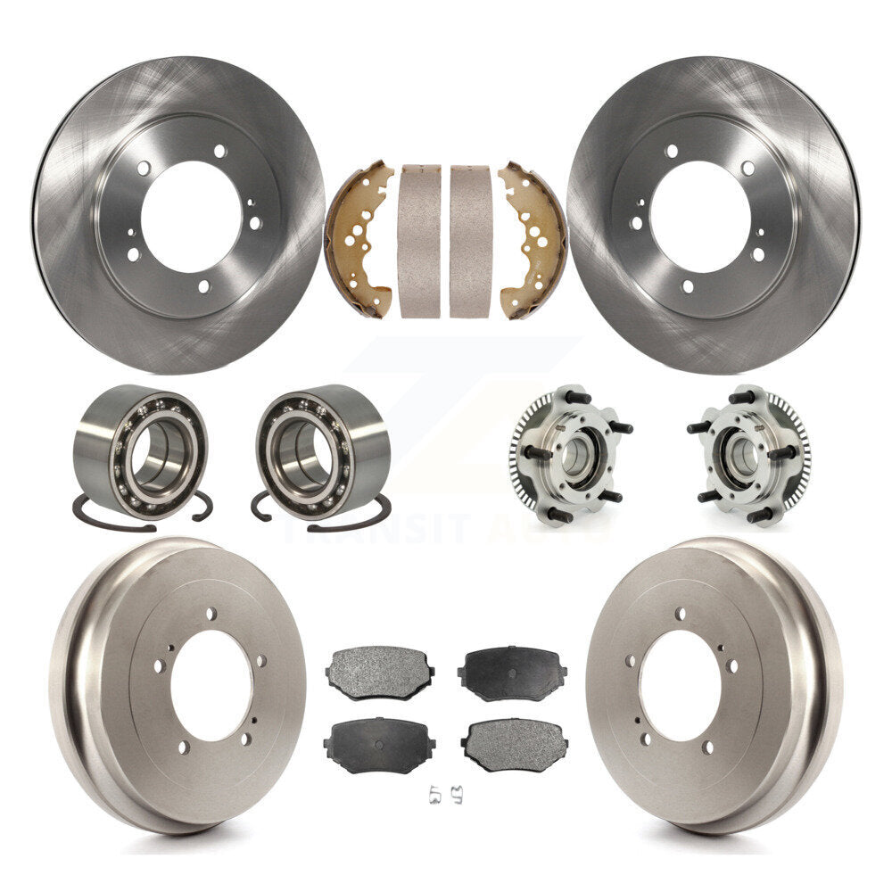 Hub Bearing Brake Rotor And Pad Shoe Front Rear Kit (10Pc) For Suzuki XL-7 Grand