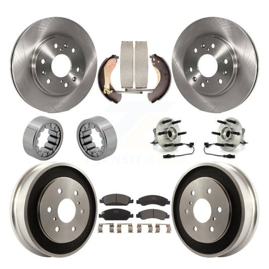 Hub Bearing Brake Rotor & Pad Shoe Front Rear Kit (10Pc) For Chevrolet Silverado