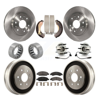 Hub Bearing Brake Rotor & Pad Shoe Front Rear Kit (10Pc) For Chevrolet Silverado