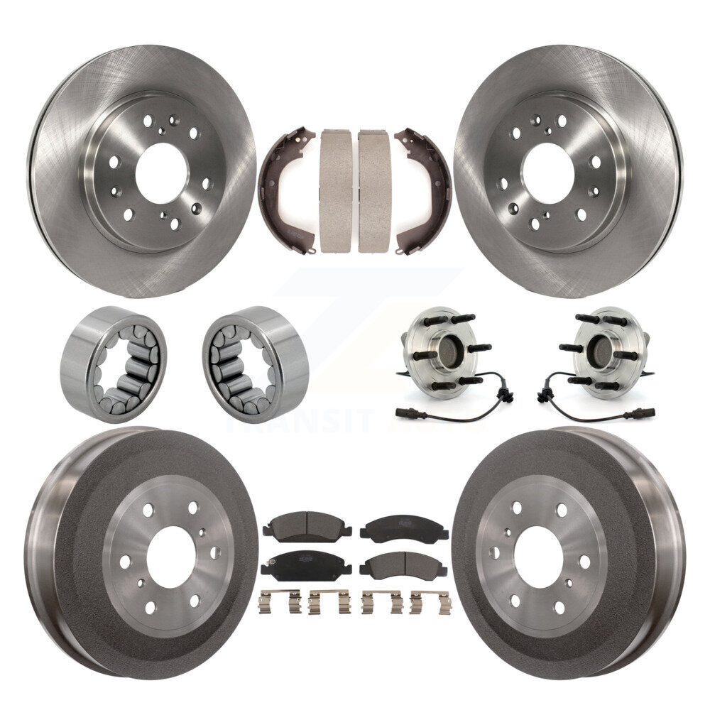 Hub Bearing Brake Rotor & Pad Shoe Front Rear Kit (10Pc) For GMC Sierra 1500 RWD