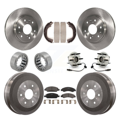 Hub Bearing Brake Rotor & Pad Shoe Front Rear Kit (10Pc) For GMC Sierra 1500 RWD