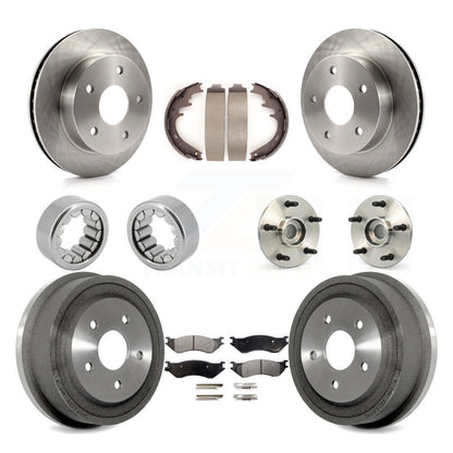 Hub Bearing Disc Brake Rotor & Pad Shoe Front Rear Kit (10Pc) For Dodge Ram 1500