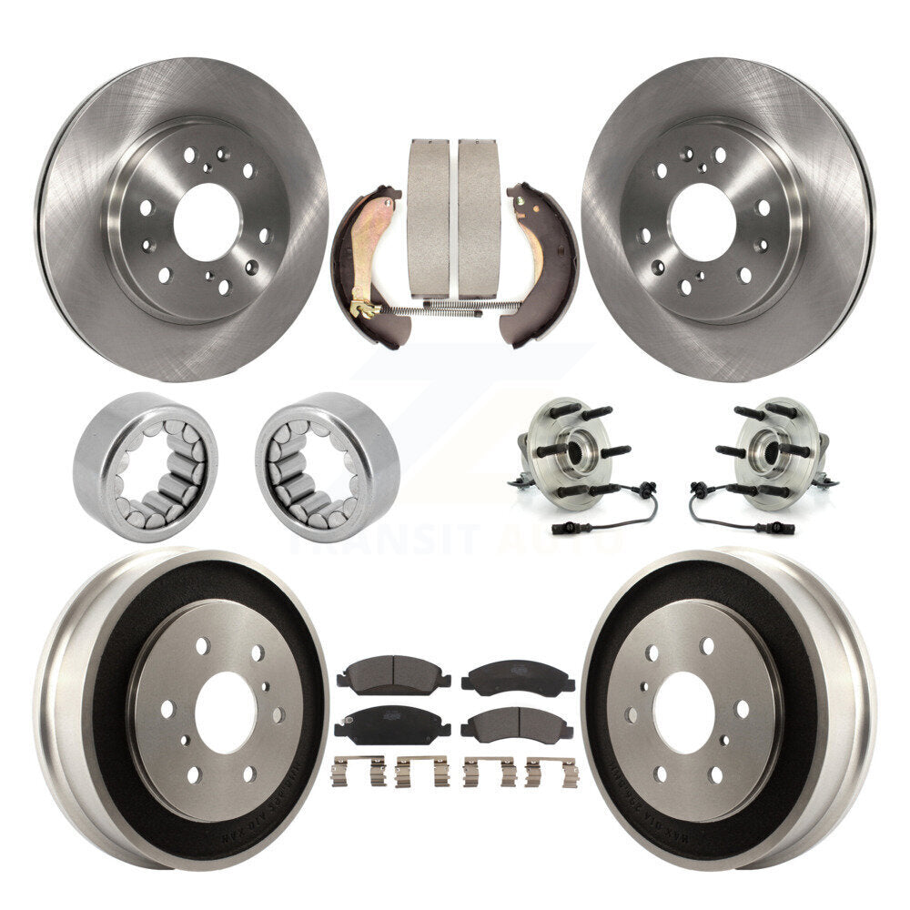 Hub Bearing Brake Rotor & Pad Shoe Front Rear Kit (10Pc) For Chevrolet Silverado