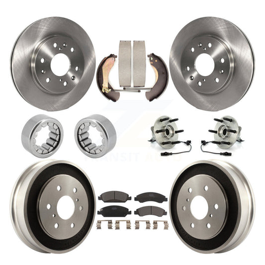 Hub Bearing Brake Rotor & Pad Shoe Front Rear Kit (10Pc) For Chevrolet Silverado