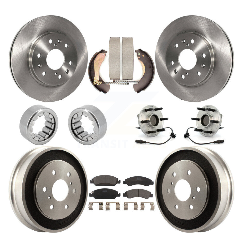 Hub Bearing Brake Rotor & Pad Shoe Front Rear Kit (10Pc) For Chevrolet Silverado