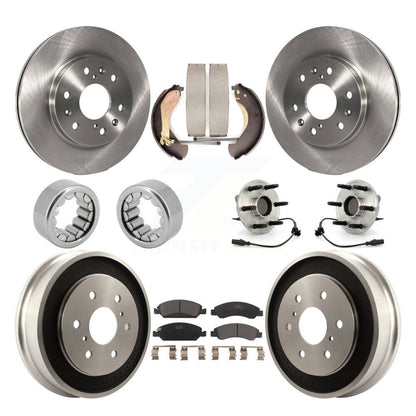 Hub Bearing Brake Rotor & Pad Shoe Front Rear Kit (10Pc) For Chevrolet Silverado