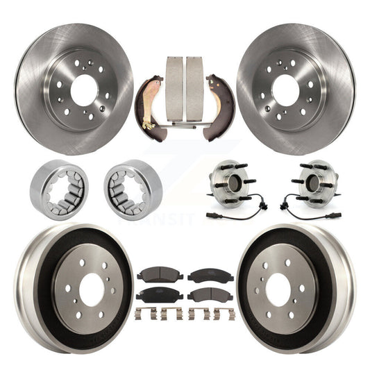 Hub Bearing Brake Rotor & Pad Shoe Front Rear Kit (10Pc) For Chevrolet Silverado