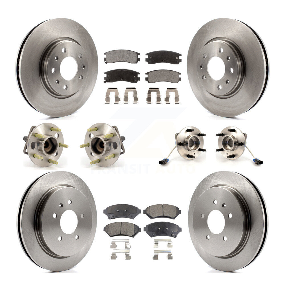 Hub Bearing Disc Brake Rotor And Pads Front Rear Kit (10Pc) For Cadillac Seville