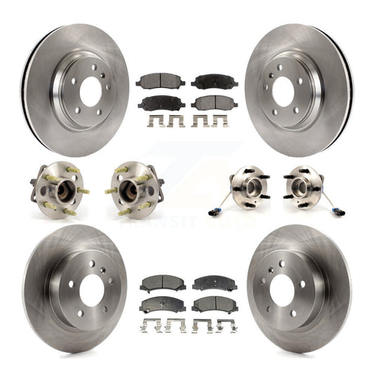Hub Bearing Brake Rotor & Pad Front Rear Kit (10Pc) For 06-11 Buick Lucerne 4.6L