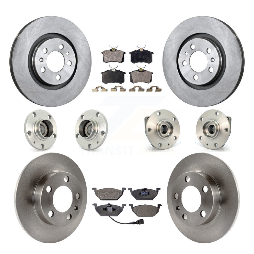 Hub Bearing Disc Brake Rotor Pads Front Rear Kit (10Pc) For Volkswagen Golf City