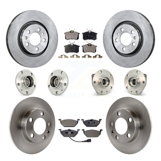 Hub Bearing Disc Brake Rotor Pads Front Rear Kit (10Pc) For Volkswagen Golf City