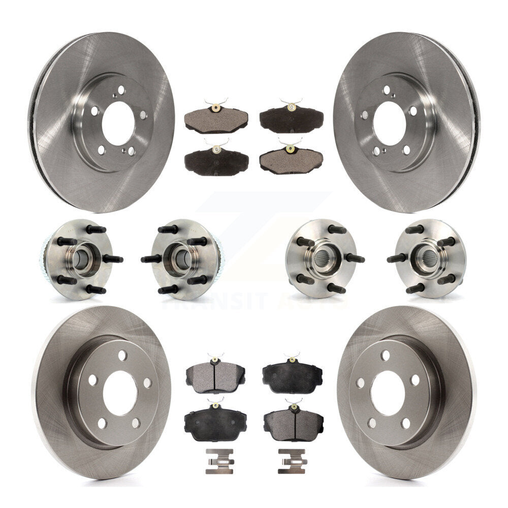 Hub Bearing Brake Rotor Pads Front Rear Kit (10Pc) For Ford Taurus Lincoln Sable