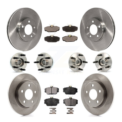 Hub Bearing Brake Rotor Pads Front Rear Kit (10Pc) For Ford Taurus Lincoln Sable