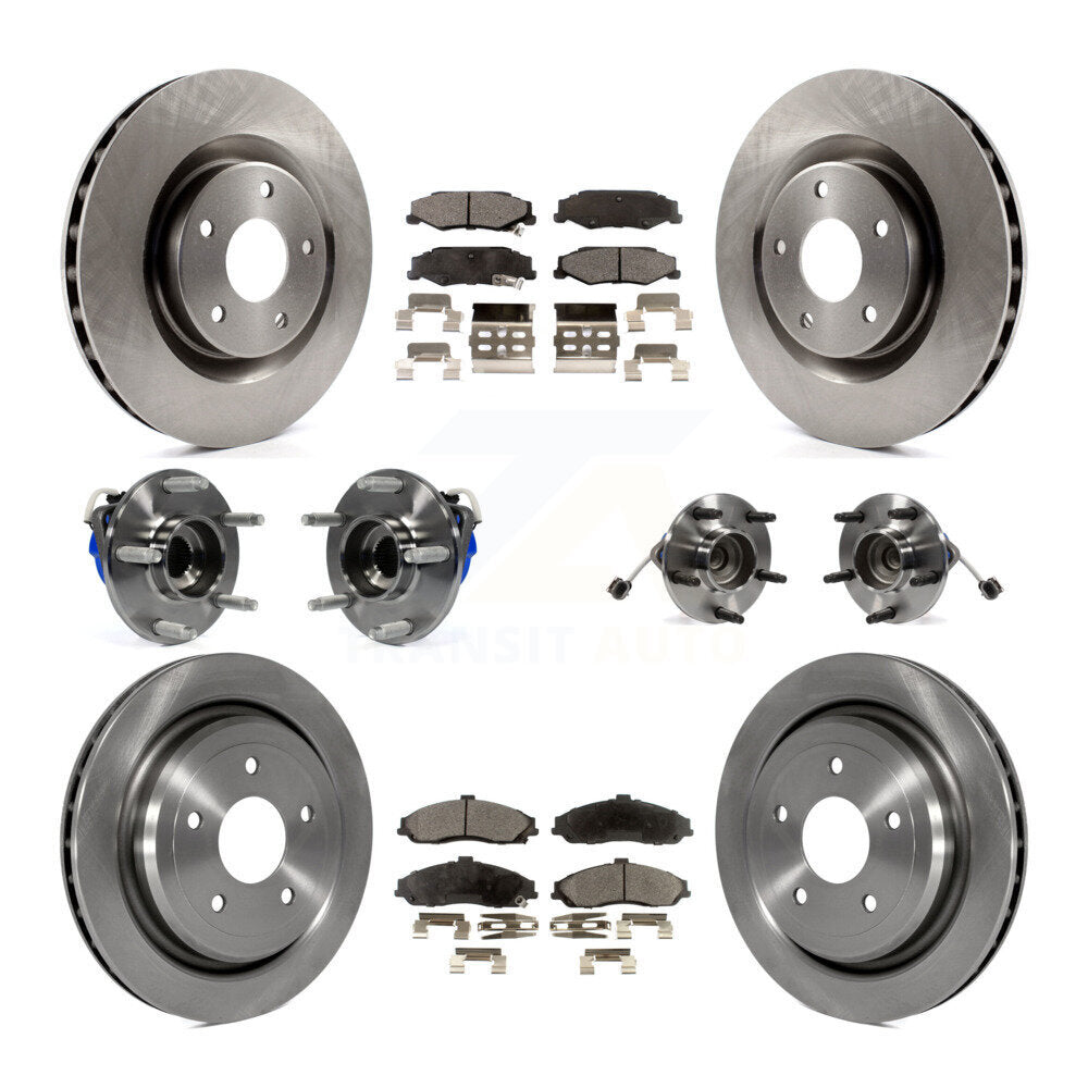 Hub Bearing Brake Rotor And Pad Front Rear Kit (10Pc) For Chevrolet Corvette XLR