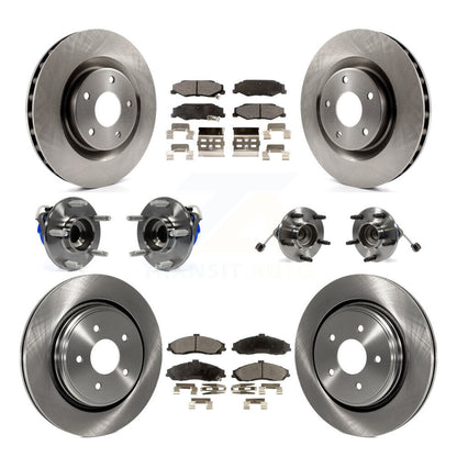 Hub Bearings Disc Brake Rotors And Pads Front Rear Kit (10Pc) For Cadillac XLR