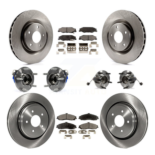 Hub Bearings Disc Brake Rotors And Pads Front Rear Kit (10Pc) For Cadillac XLR