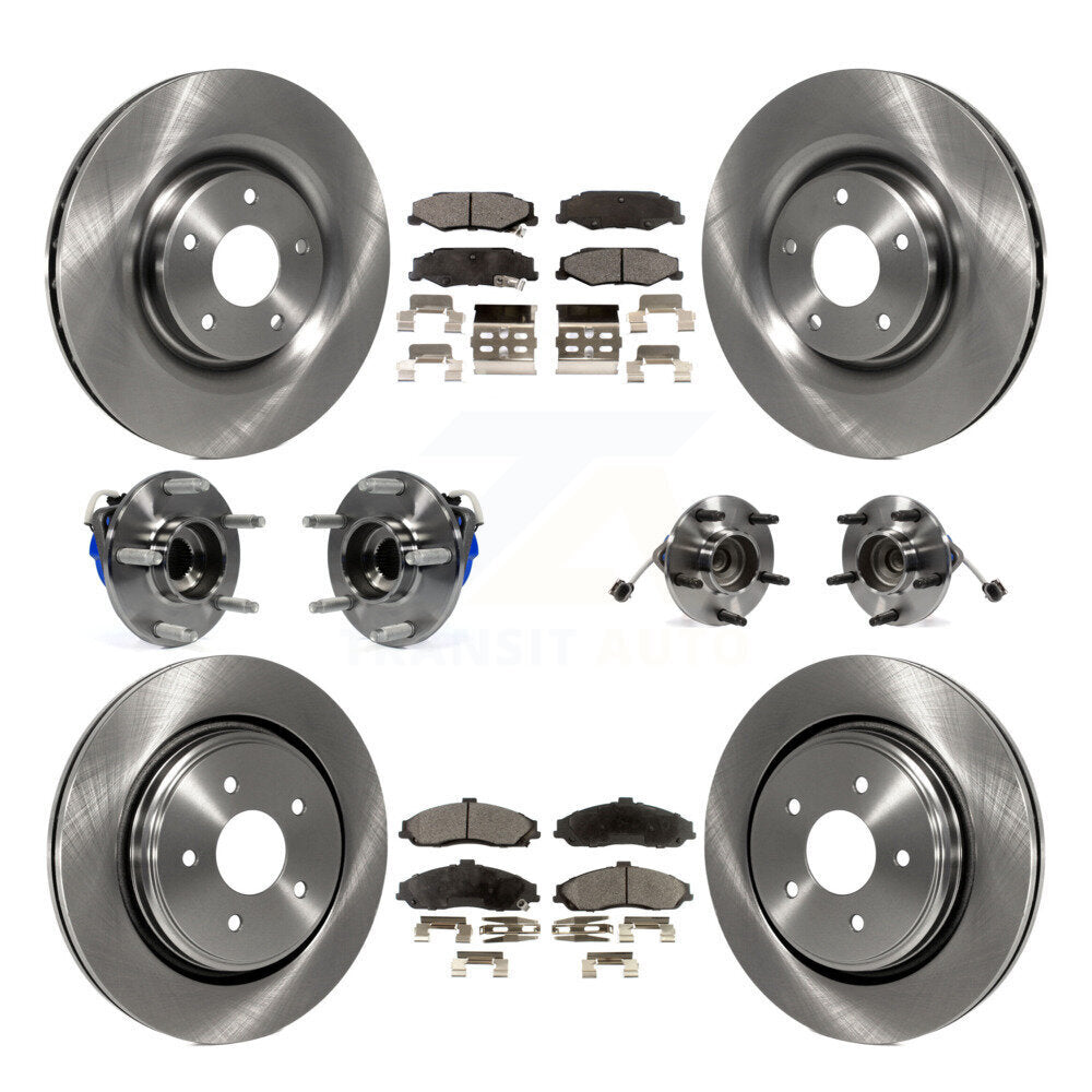 Hub Bearing Brake Rotor And Pad Front Rear Kit (10Pc) For Chevrolet Corvette XLR