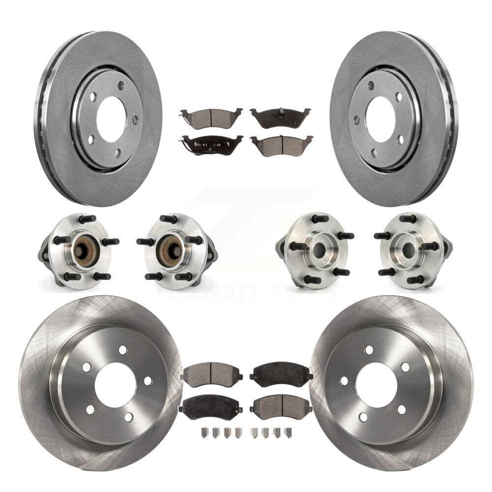 Hub Bearing Brake Rotor Pad Front Rear Kit (10Pc) For Dodge Caravan Grand Town &