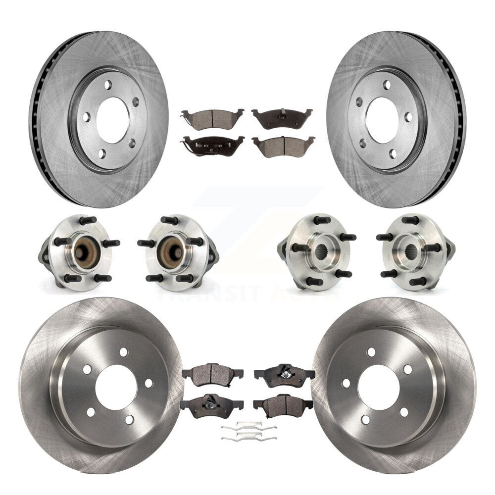 Hub Bearing Brake Rotor Pad Front Rear Kit (10Pc) For Dodge Grand Caravan Town &