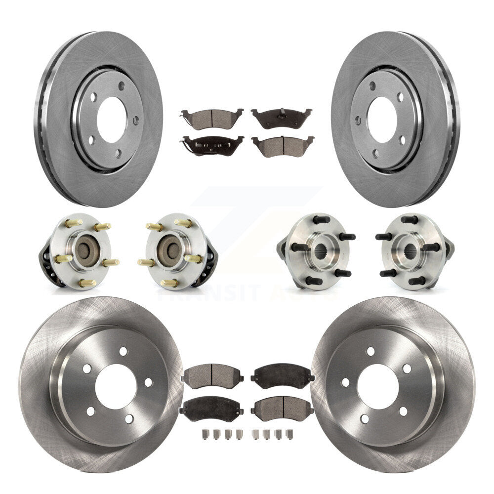 Hub Bearing Brake Rotor Pad Front Rear Kit (10Pc) For Dodge Caravan Grand Town &