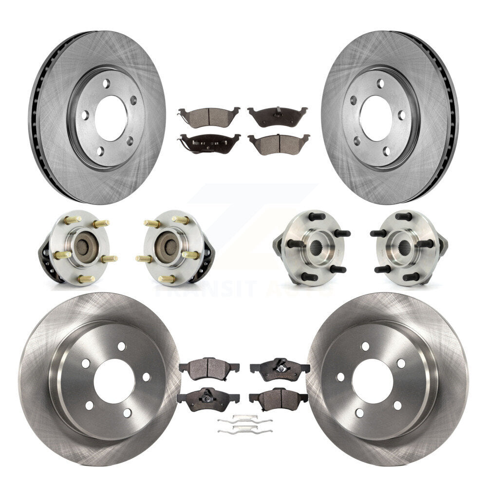 Hub Bearing Brake Rotor Pad Front Rear Kit (10Pc) For Dodge Grand Caravan Town &