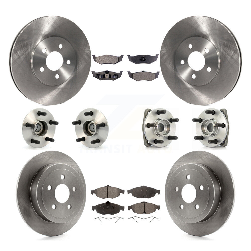 Hub Bearing Brake Rotor And Pad Front Rear Kit (10Pc) For Chrysler Sebring Dodge