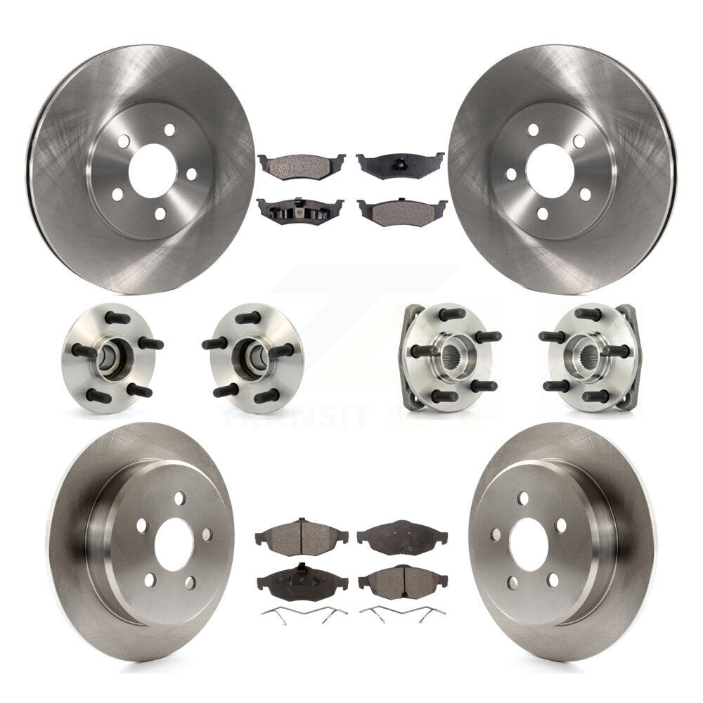 Hub Bearing Brake Rotor And Pad Front Rear Kit (10Pc) For Chrysler Sebring Dodge