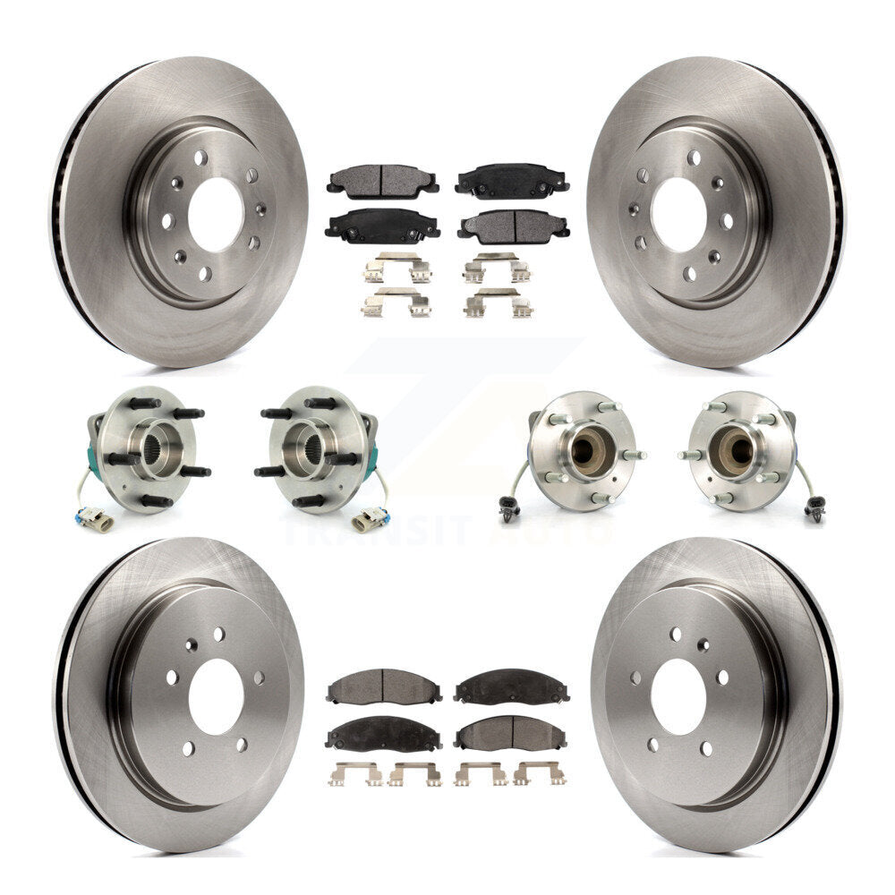 Hub Bearings Disc Brake Rotors And Pads Front Rear Kit (10Pc) For Cadillac CTS