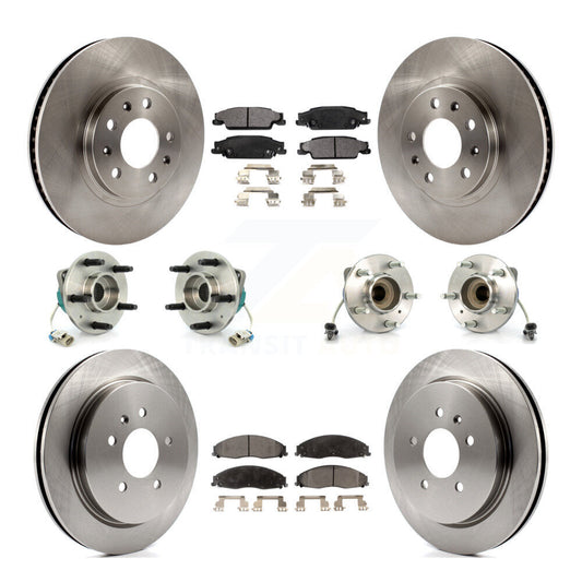 Hub Bearings Disc Brake Rotors And Pads Front Rear Kit (10Pc) For Cadillac CTS