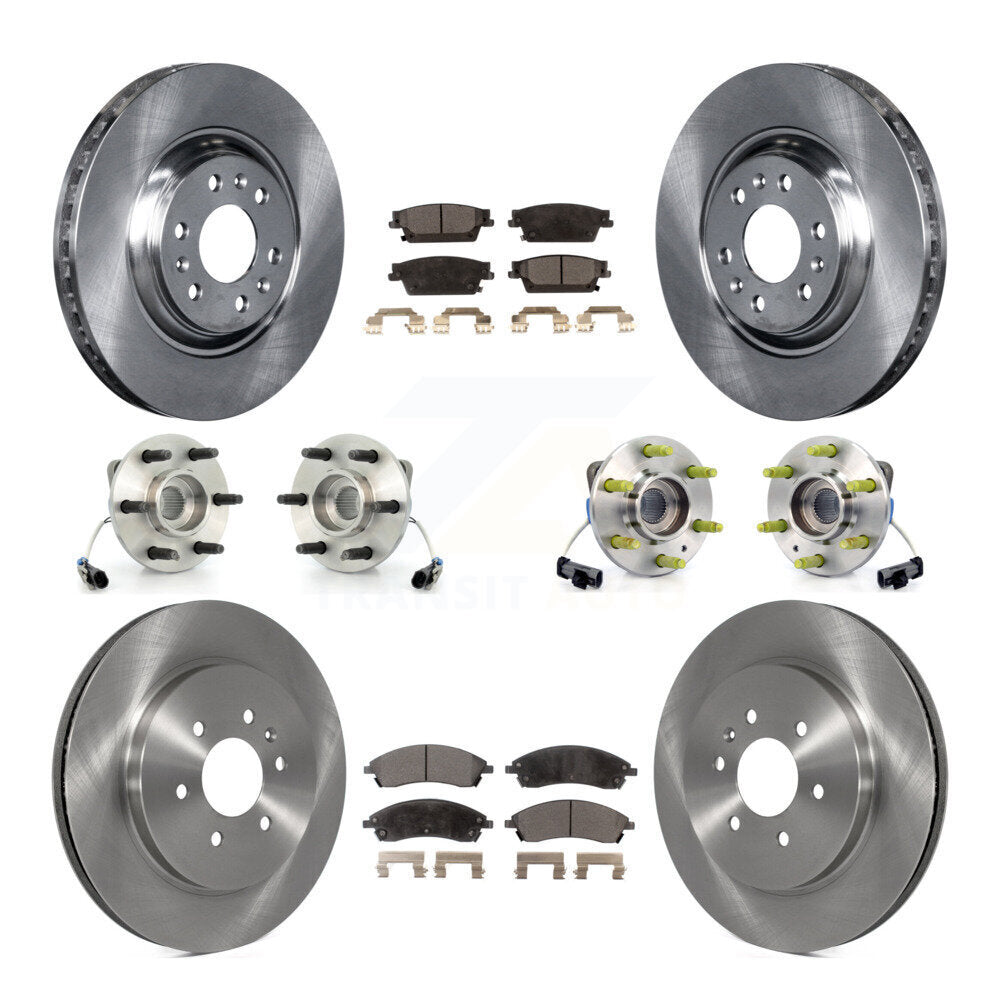Hub Bearing Disc Brake Rotor And Pads Front Rear Kit (10Pc) For Cadillac SRX AWD