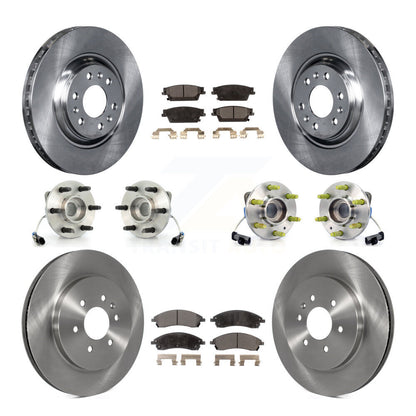 Hub Bearing Disc Brake Rotor And Pads Front Rear Kit (10Pc) For Cadillac SRX AWD
